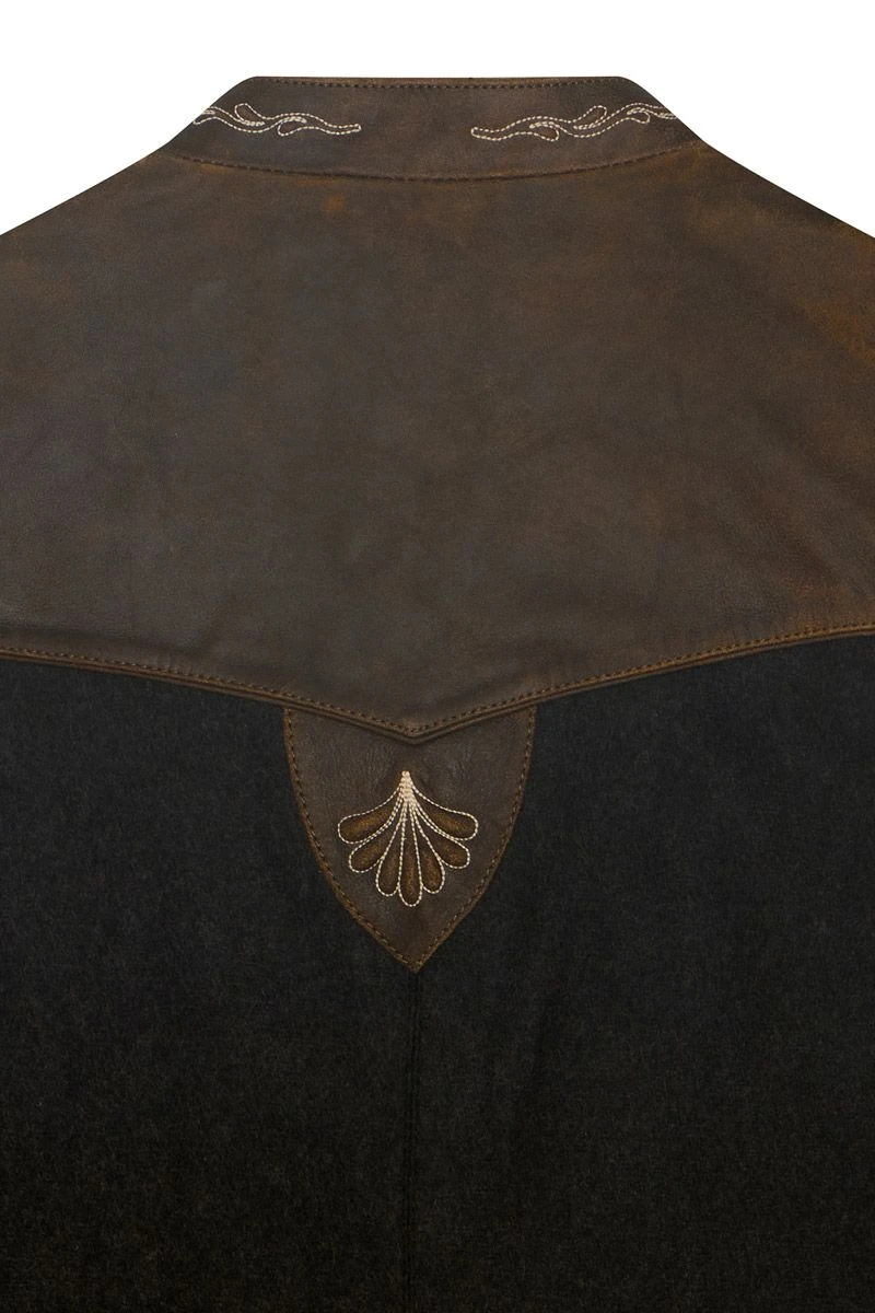 Trachtenweste Braun Anthrazit Leder Jonas 013182 4 Trachtenweste Braun Anthrazit Leder Jonas 013182 – Bild 4