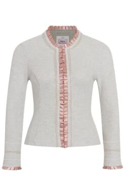 Damen Trachtenjacke Hellgrau Altrosa Eliona 012419