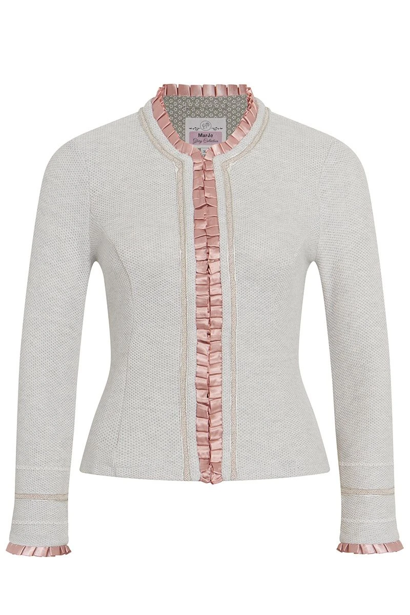 Damen Trachtenjacke Hellgrau Altrosa Eliona 012419 1 Damen Trachtenjacke Hellgrau Altrosa Eliona 012419