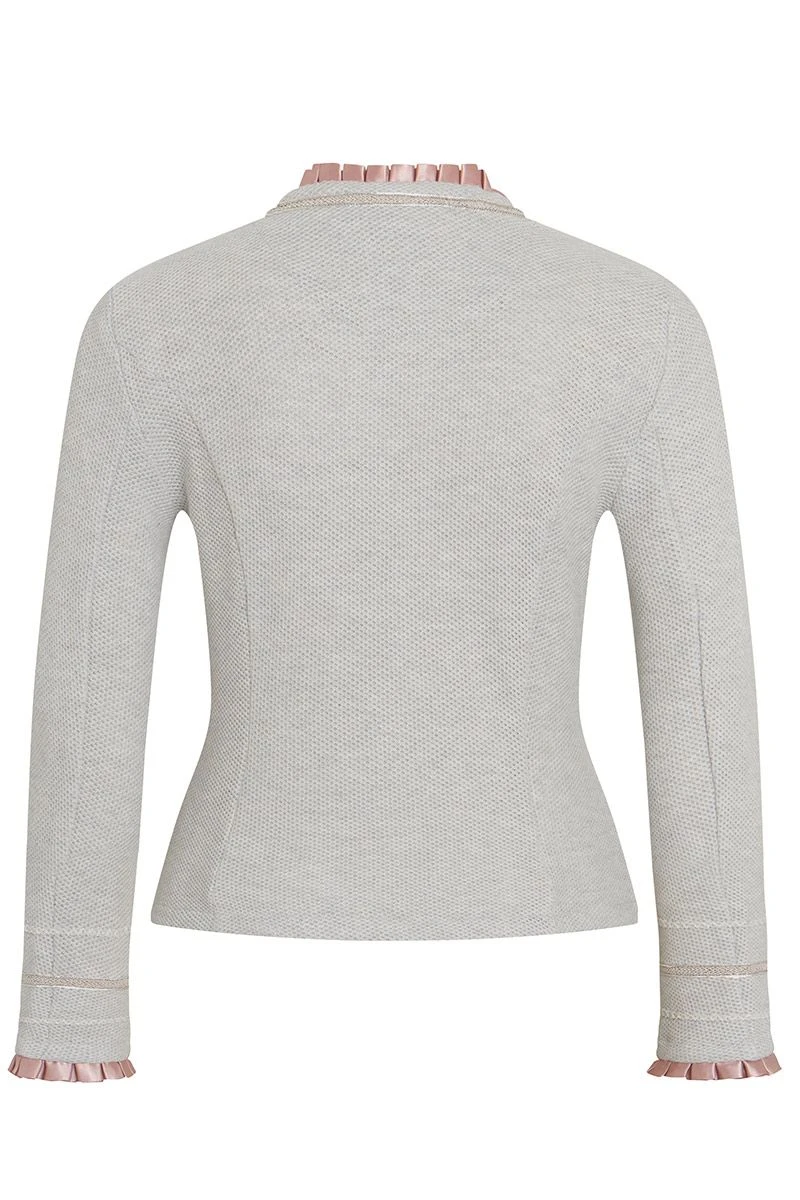 Damen Trachtenjacke Hellgrau Altrosa Eliona 012419 5 Damen Trachtenjacke Hellgrau Altrosa Eliona 012419 – Bild 5