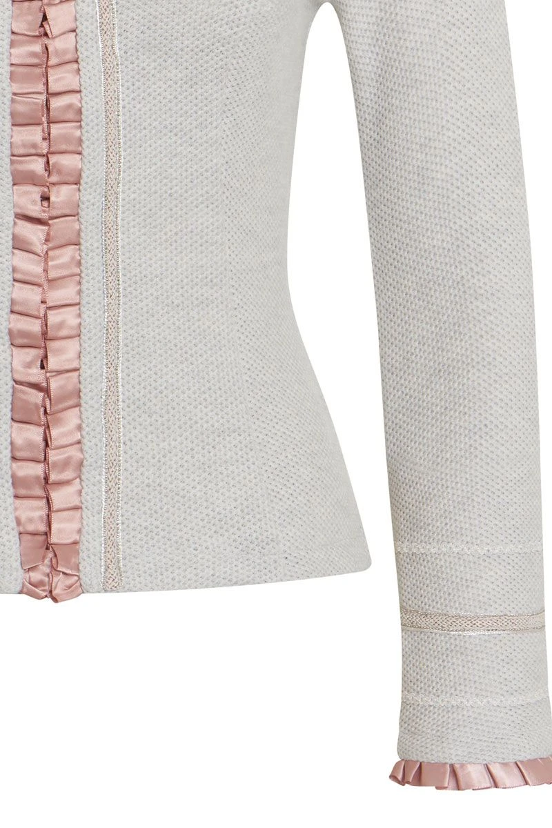 Damen Trachtenjacke Hellgrau Altrosa Eliona 012419 4 Damen Trachtenjacke Hellgrau Altrosa Eliona 012419 – Bild 4