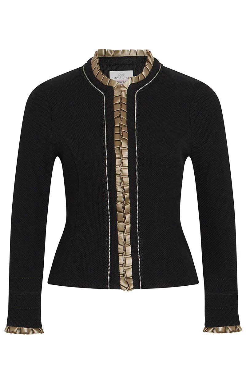 Damen Trachtenjacke Schwarz Oliv Eliona 012420 1 Damen Trachtenjacke Schwarz Oliv Eliona 012420