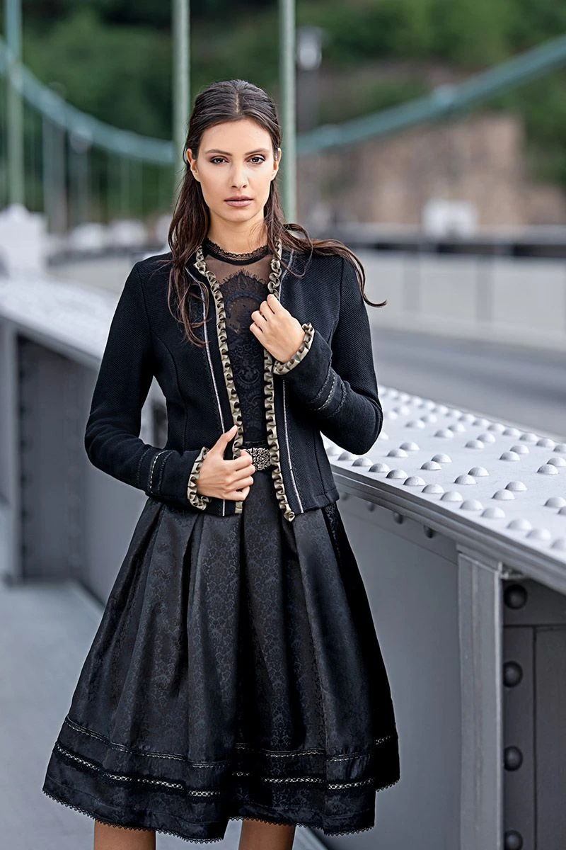 Damen Trachtenjacke Schwarz Oliv Eliona 012420 3 Damen Trachtenjacke Schwarz Oliv Eliona 012420 – Bild 3