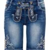 Damen Trachtenjeans Kurz Blau Stretch Franziska 005131