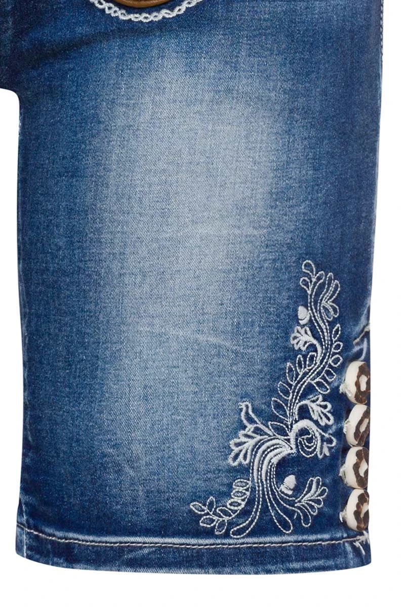 Damen Trachtenjeans Kurz Blau Stretch Franziska 005131 7 Damen Trachtenjeans Kurz Blau Stretch Franziska 005131 – Bild 7