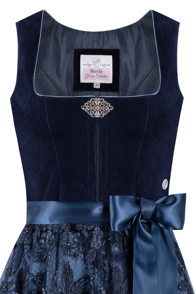 Midi Dirndl 65 Cm Dunkelblau Samt Greta 013912 2 Midi Dirndl 65 Cm Dunkelblau Samt Greta 013912 – Bild 2