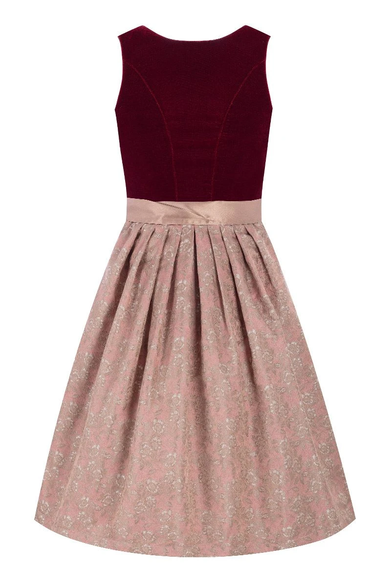 Midi Dirndl 65 Cm Dunkelrot Taupe Samt Greta 013913 3 Midi Dirndl 65 Cm Dunkelrot Taupe Samt Greta 013913 – Bild 3