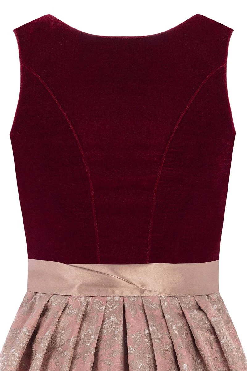 Midi Dirndl 65 Cm Dunkelrot Taupe Samt Greta 013913 4 Midi Dirndl 65 Cm Dunkelrot Taupe Samt Greta 013913 – Bild 4