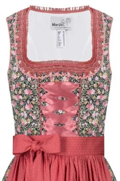 Mini Dirndl 55cm Schwarz Geblümt Koralle Tina 002795 -Modegeschäft marjo mini dirndl 55er schwarz gebluemt koralle tina 002795 3 1200x1200