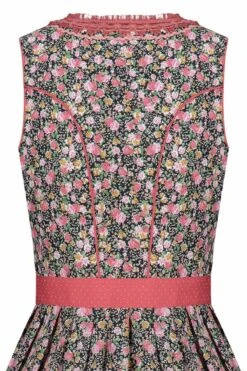 Mini Dirndl 55cm Schwarz Geblümt Koralle Tina 002795 -Modegeschäft marjo mini dirndl 55er schwarz gebluemt koralle tina 002795 4 1200x1200