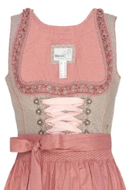 Mini Dirndl 55cm Taupe Koralle Gepunktet Dana 006169 -Modegeschäft marjo mini dirndl 55er taupe altrosa gepunktet dana 006169 3 1200x1200