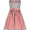 Mini Dirndl 55cm Türkis Geblümt Apricot Farona 006998