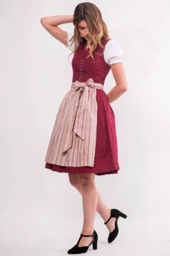 Mini Dirndl 60 Cm Dunkelrot Creme Valentina 009058