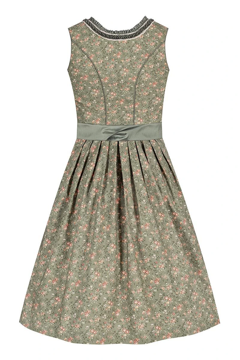 Mini Dirndl 60 Cm Oliv Geblümt Taupe Lotti 010692 3 Mini Dirndl 60 Cm Oliv Geblümt Taupe Lotti 010692 – Bild 3