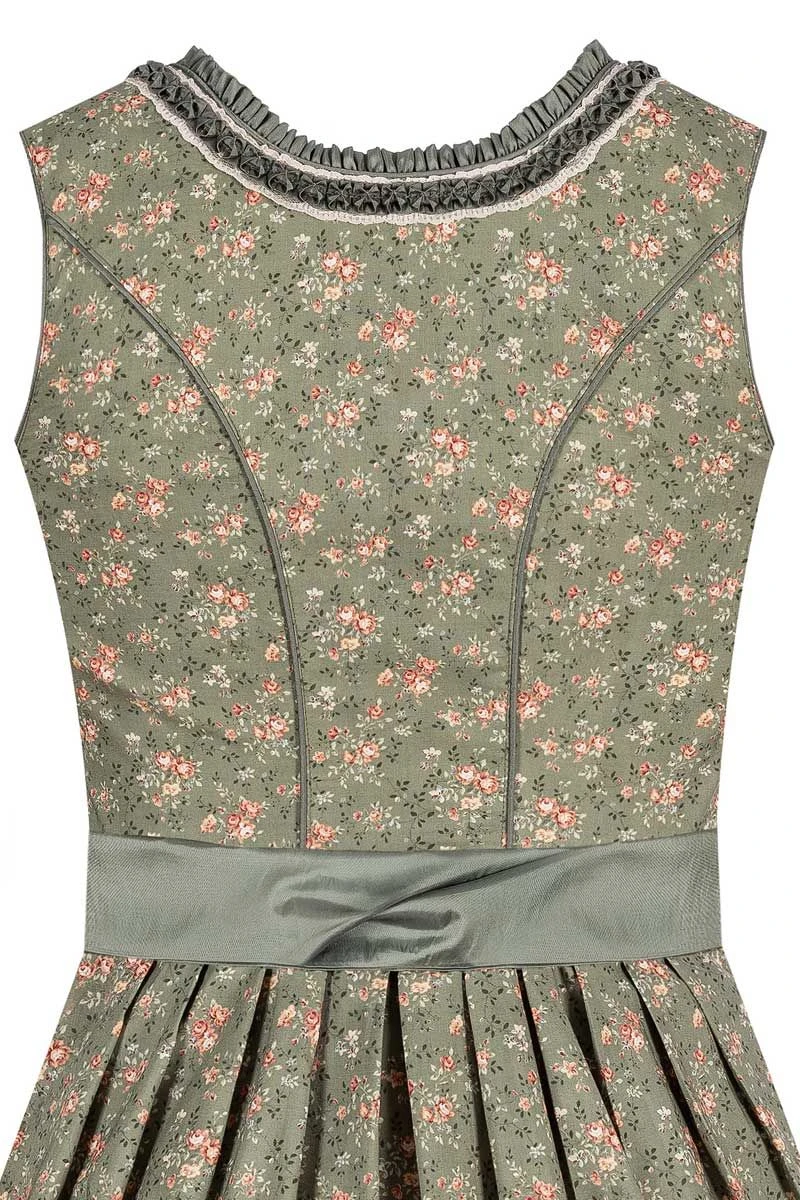 Mini Dirndl 60 Cm Oliv Geblümt Taupe Lotti 010692 4 Mini Dirndl 60 Cm Oliv Geblümt Taupe Lotti 010692 – Bild 4
