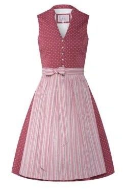 Mini Dirndl 60 Cm Rosenholz Altrosa Gemustert Valentina 009059