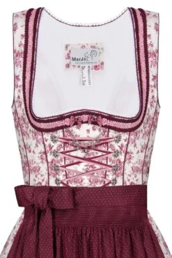 Mini Dirndl 60cm Creme Dunkelrot Geblümt Bomilla 004730 -Modegeschäft marjo mini dirndl 60er creme dunkelrot gebluemt bomilla 004730 3 1200x1200