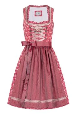 Mini Dirndl 60cm Rot Rosa Gemustert Grada 008431