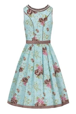 Mini Dirndl 60cm Türkis Gemustert Braun Tiramisa 001850 -Modegeschäft marjo mini dirndl 60er tuerkis gemustert braun tiramisa 001850 2 1200x1200 1