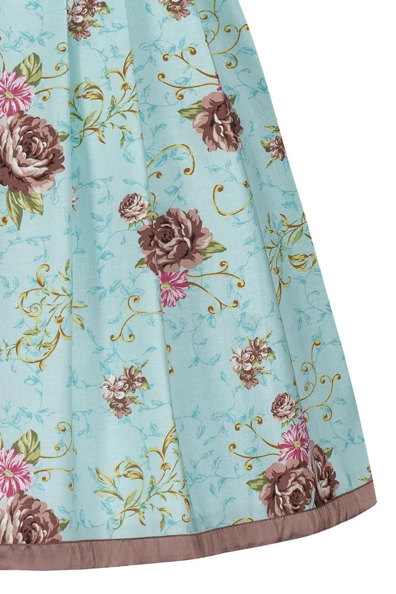 Mini Dirndl 60cm Türkis Gemustert Braun Tiramisa 001850 6 Mini Dirndl 60cm Türkis Gemustert Braun Tiramisa 001850 – Bild 6