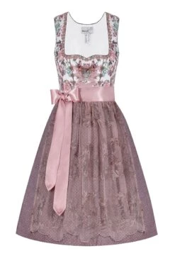 Mini Dirndl 60cm Weiß Flieder Brianne 004731