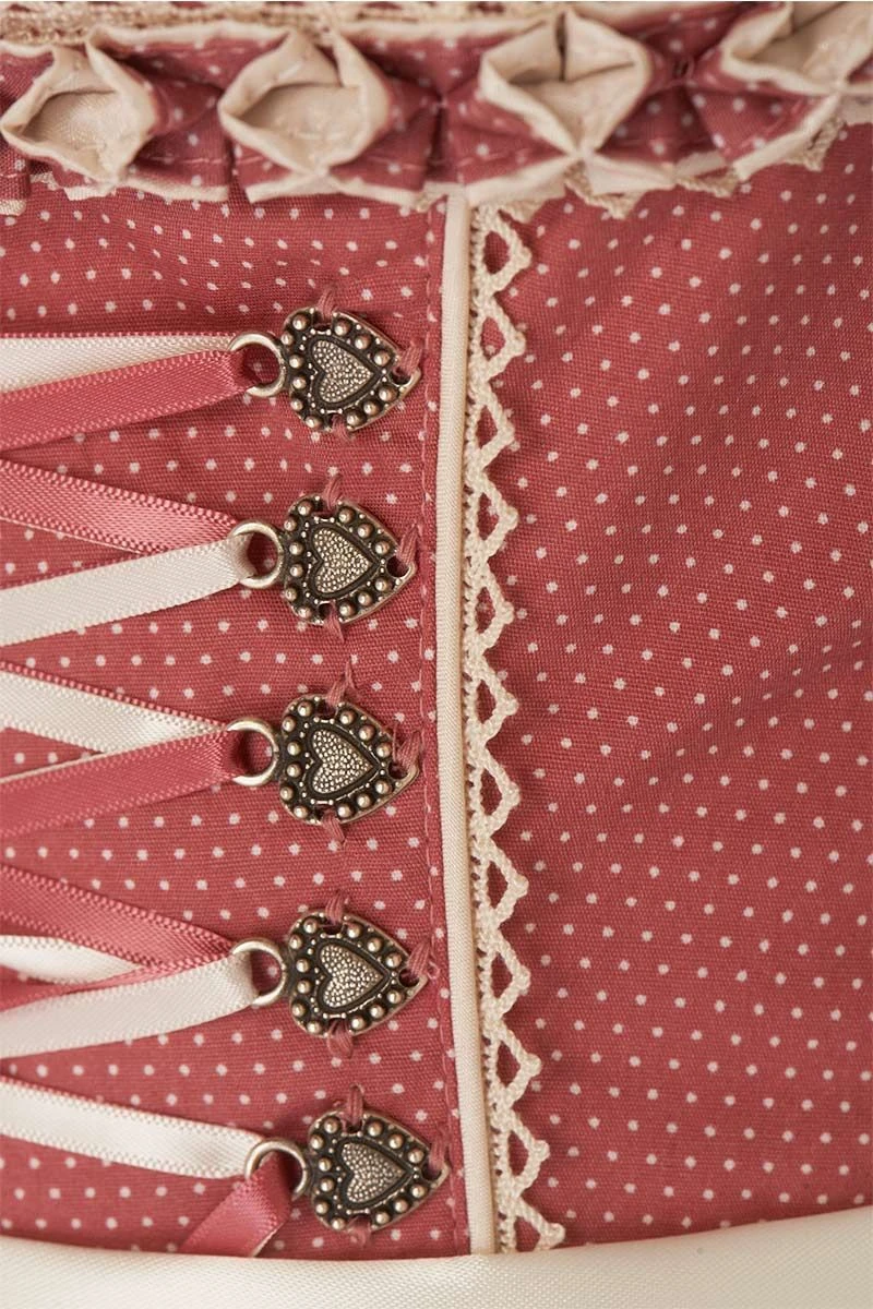 Mini Dirndl 60cm Altrosa Gepunktet Creme Dagna 006175 4 Mini Dirndl 60cm Altrosa Gepunktet Creme Dagna 006175 – Bild 4