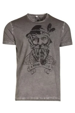 Trachtenshirt Kurzarm Anthrazit Kurtl 005135