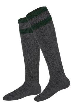 Trachten Kniestrümpfe Anthrazit Grün 005577