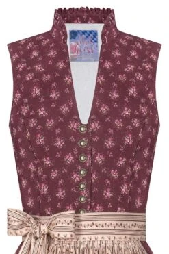 Midi Dirndl 65cm Dunkelrot Creme Geblümt 004397 -Modegeschäft midi dirndl 65er dunkelrot creme gebluemt 004397 3 1200x1200