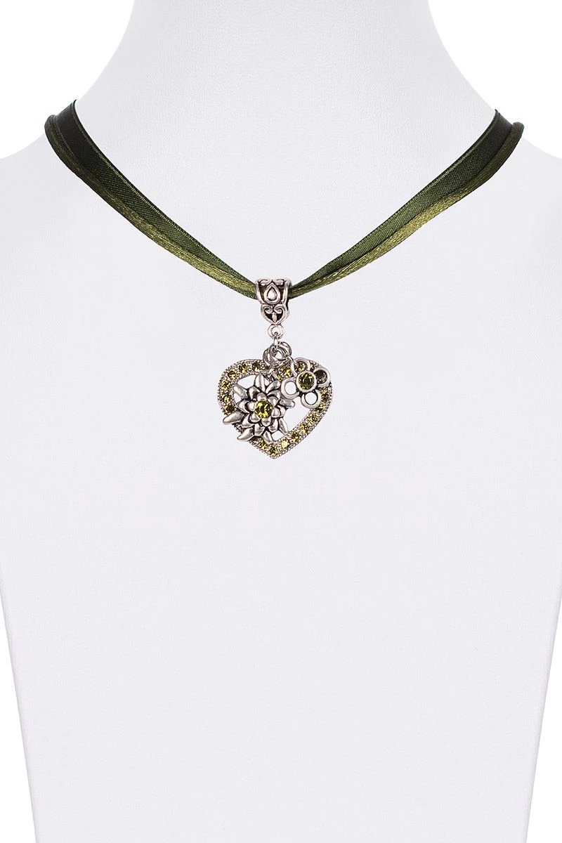 Collier Mit Herzanhänger & Edelweiß 102293 1 Collier Mit Herzanhänger & Edelweiß 102293