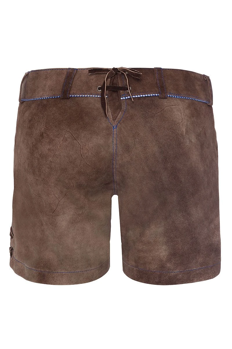 Damen Lederhose Kurz Braun Blau Sigrid 003038 2 Damen Lederhose Kurz Braun Blau Sigrid 003038 – Bild 2