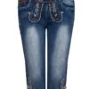 Damen Trachtenhose Kniebund Blau Stretch Franziska 007740