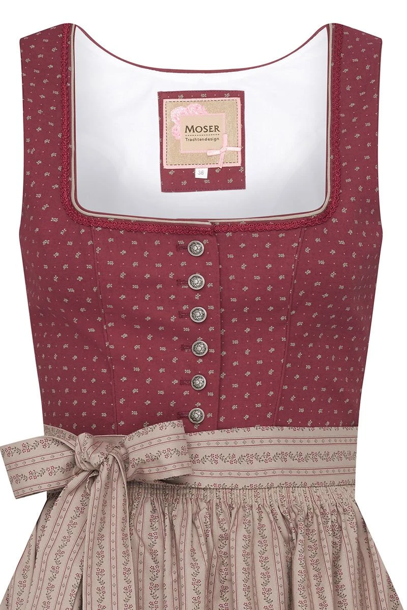 Dirndl Lang 80 Cm Dunkelrot Taupe Annabell 008867 3 Dirndl Lang 80 Cm Dunkelrot Taupe Annabell 008867 – Bild 3