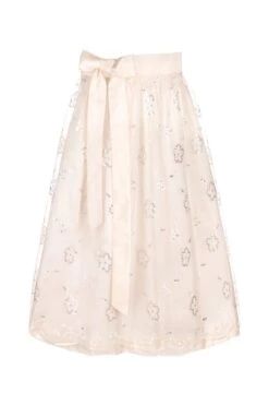 Dirndlschürze Midi 70cm Creme Mit Pailletten 005626
