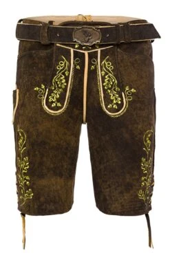 Hirschlederhose Kurz Altbraun Mit Gürtel George 006932