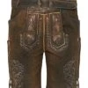 Kinder Lederhose Kurz Dunkelbraun Antik Max 011745