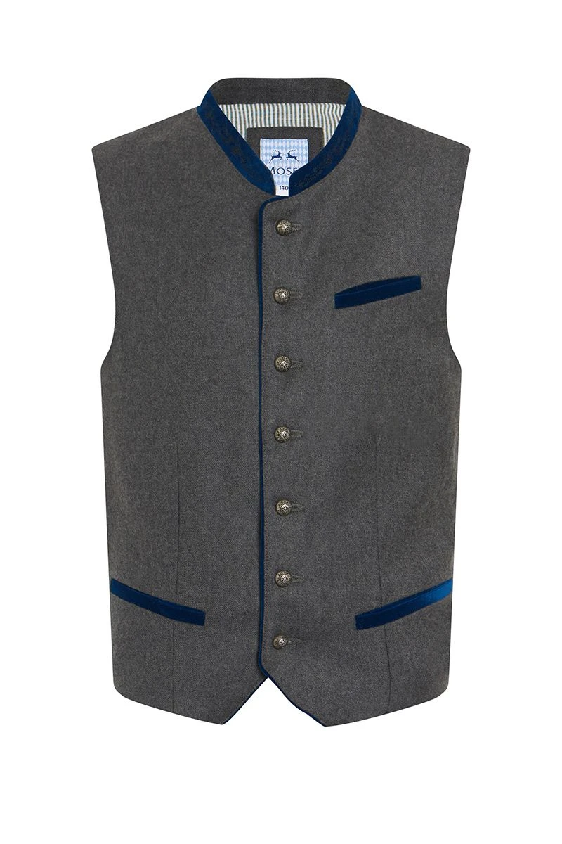 Kinder Trachtenweste Grau Dunkelblau Loden Basti 010771 1 Kinder Trachtenweste Grau Dunkelblau Loden Basti 010771