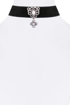 Kropfband Verschiedenfarbig Samt Mit Perlenanhänger 005757