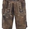 Lederhose Kurz Braun Antik Freischütz 010748