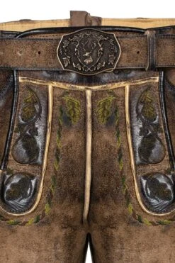 Lederhose Kurz Braun Antik Grün Mit Gürtel Johann 007678 -Modegeschäft moser lederhose kurz braun antik gruen mit guertel johann 007678 3 1200x1200