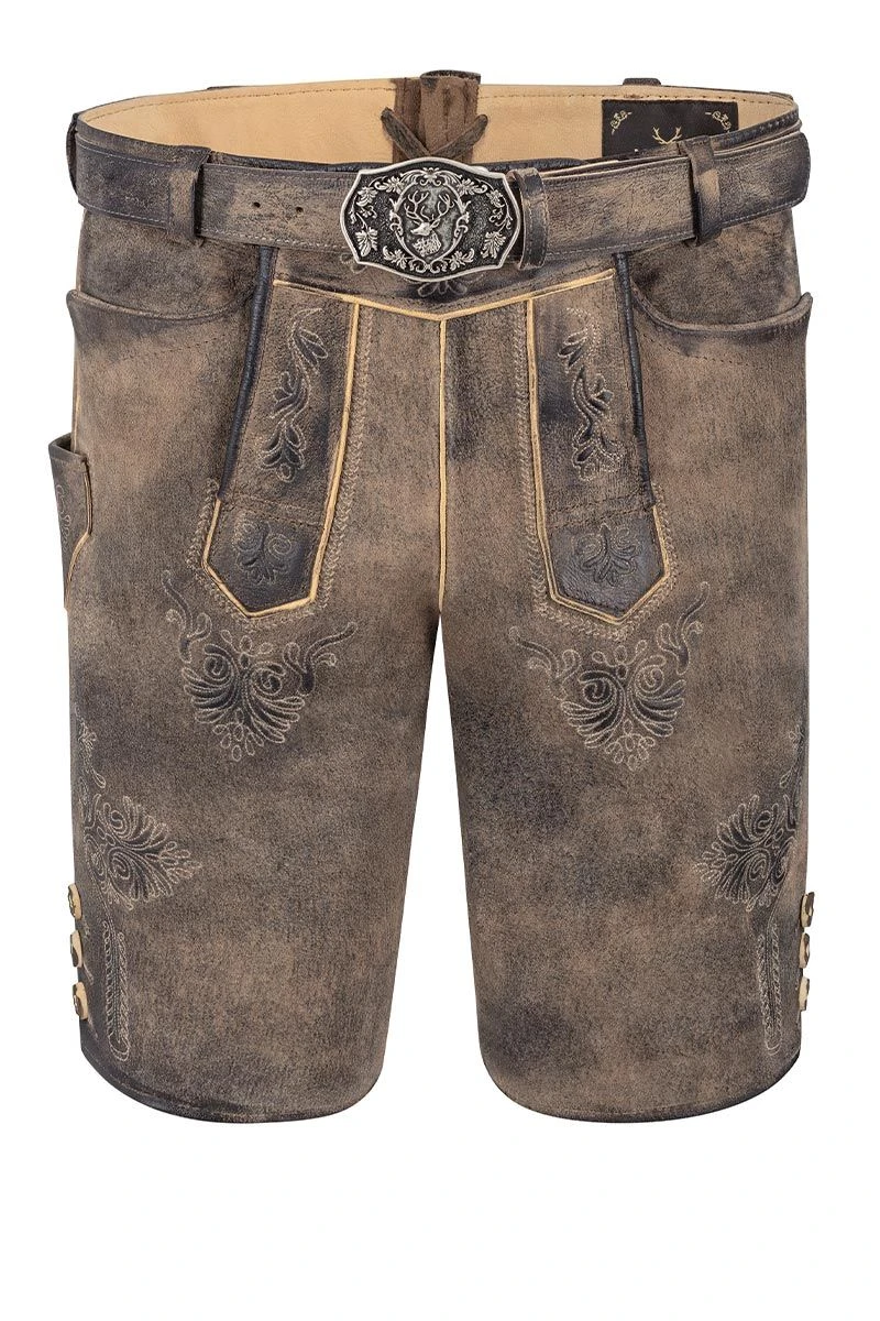 Lederhose Kurz Braun Antik Tegernsee 010729 1 Lederhose Kurz Braun Antik Tegernsee 010729