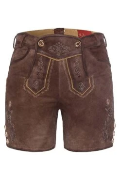 Damen Lederhose Kurz Mittelbraun Eva 120724