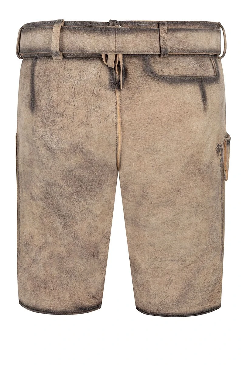 Lederhose Kurz Mit Gürtel Graubraun Ludwig 015664 3 Lederhose Kurz Mit Gürtel Graubraun Ludwig 015664 – Bild 3