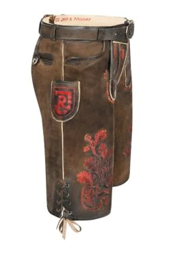 Lederhose Kurz Mit Gürtel Braun Rot Bestickt SSV Jahn Regensburg 009809 -Modegeschäft moser lederhose kurz mit guertel braun rot bestickt ssv jahn regensburg 009809 4 1200x1200