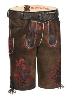 Lederhose Kurz Mit Gürtel Braun Rot Bestickt SSV Jahn Regensburg 009809 -Modegeschäft moser lederhose kurz mit guertel braun rot bestickt ssv jahn regensburg 009809 5 1200x1200 1