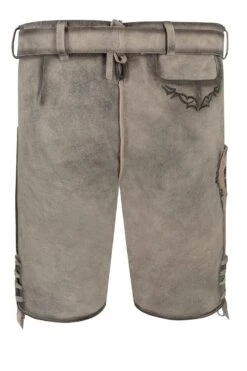 Lederhose Kurz Mit Gürtel Grau Luis 015663 -Modegeschäft moser lederhose kurz mit guertel grau luis 015663 4 1200x1200