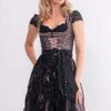 Midi Dirndl 65 Cm Altrosa Schwarz Sina 014978