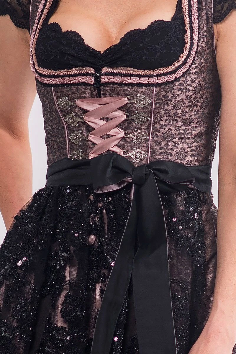 Midi Dirndl 65 Cm Altrosa Schwarz Sina 014978 2 Midi Dirndl 65 Cm Altrosa Schwarz Sina 014978 – Bild 2