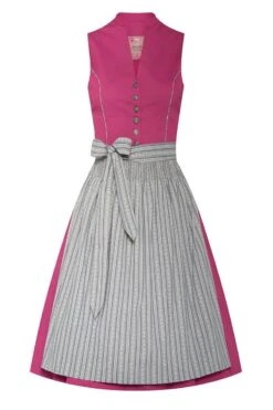 Midi Dirndl 65 Cm Beere Grau Matilda 007858