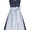Midi Dirndl 65 Cm Dunkelblau Hellblau Therese 010400
